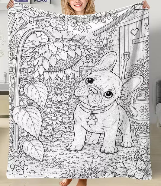 DIY Coloring Blanket - Frenchie