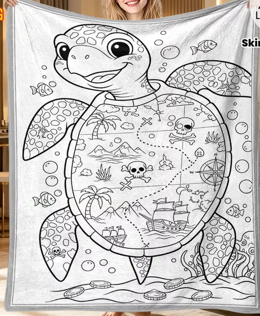 DIY Coloring Blanket - Turtle