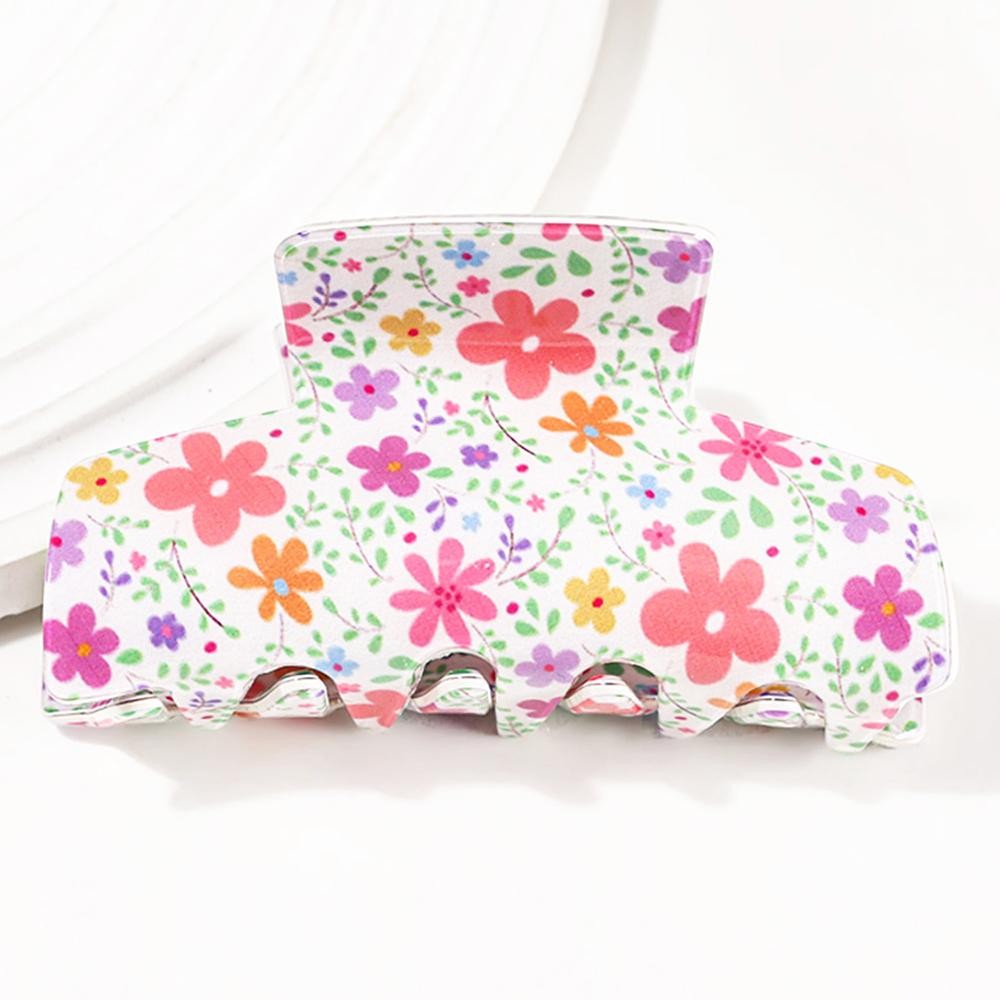 Floral Print Claw Hair Clip