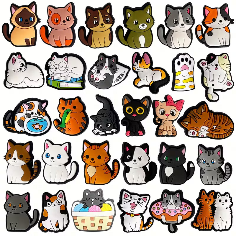 30 Cat Shoe Charms