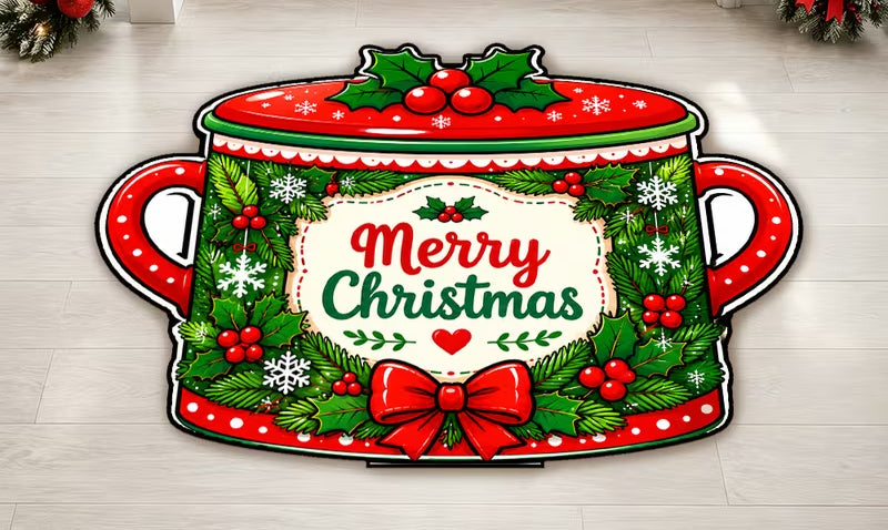 Christmas Mug Shaped Bath/Bedroom/Kitchen Rug
