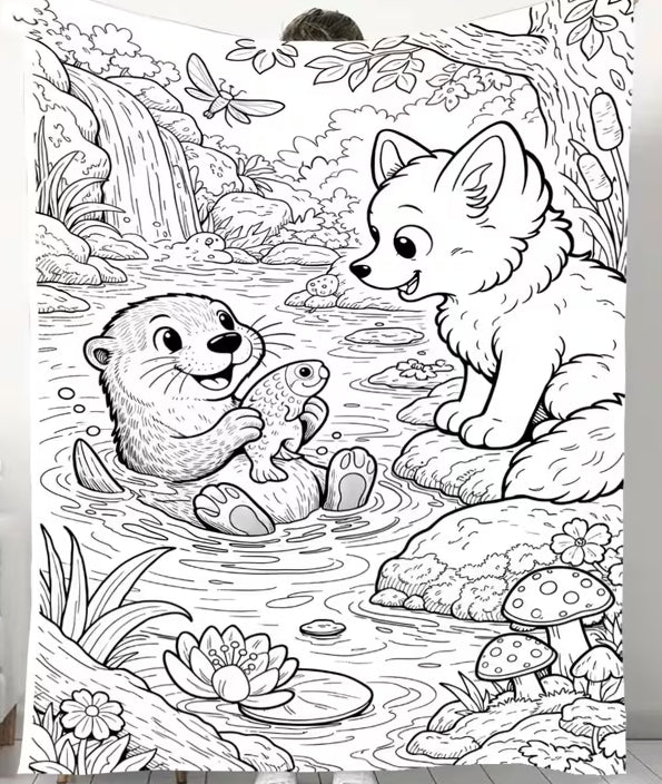 DIY Coloring Blanket - Otter