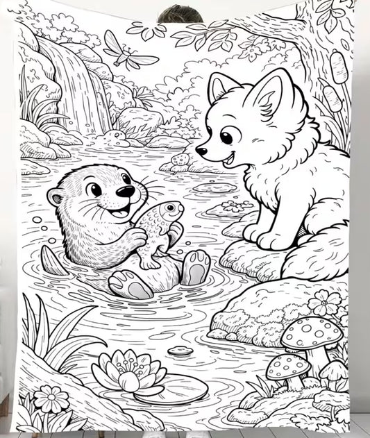 DIY Coloring Blanket - Otter