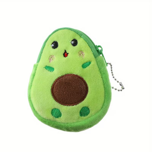 Plush Avocado Coin Purse Keychain