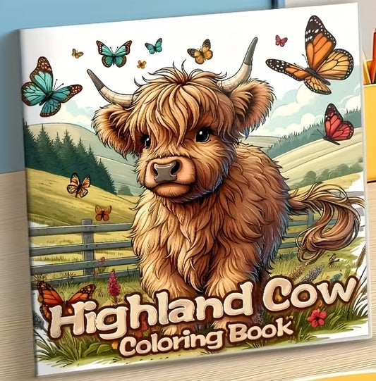 Highland Cow Coloring Book
