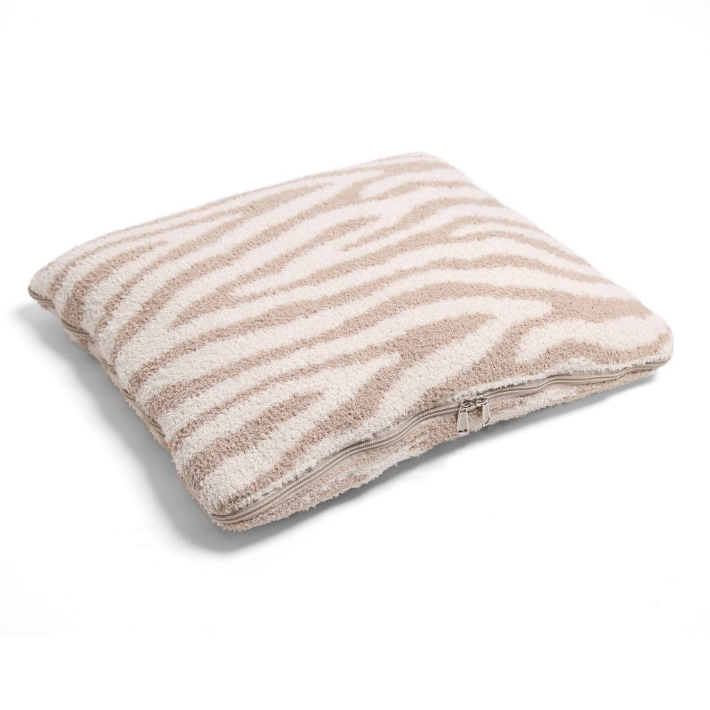 Zebra Knit ComfyLuxe Two in One Blanket Pillow.