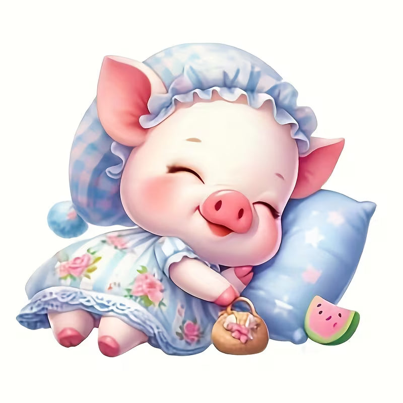 Preorder 8 x 8 Sleeping Pig Diamond Art
