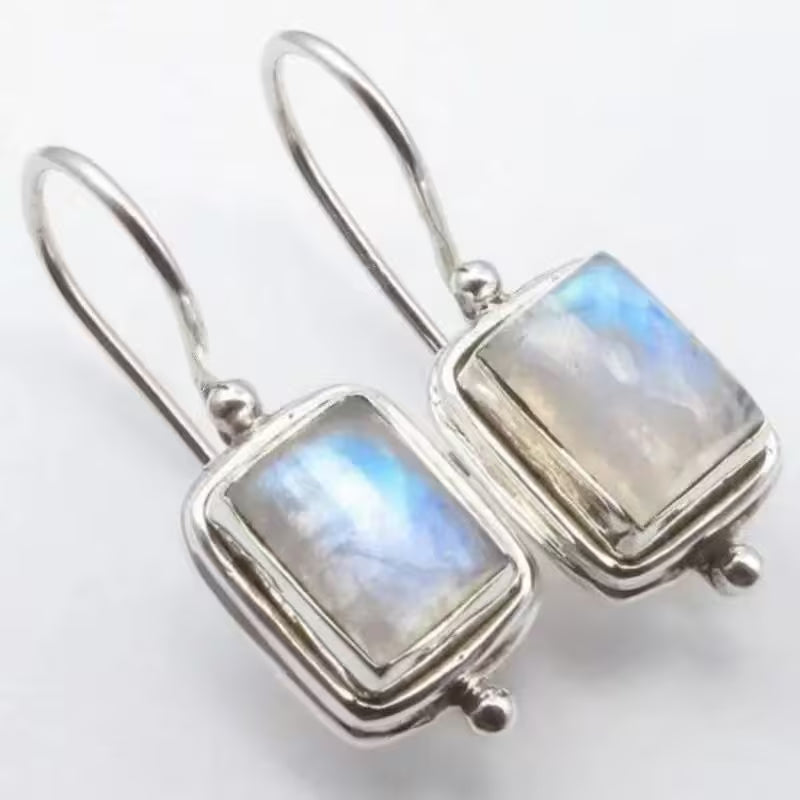 Moonstone Square Dangle Earrings