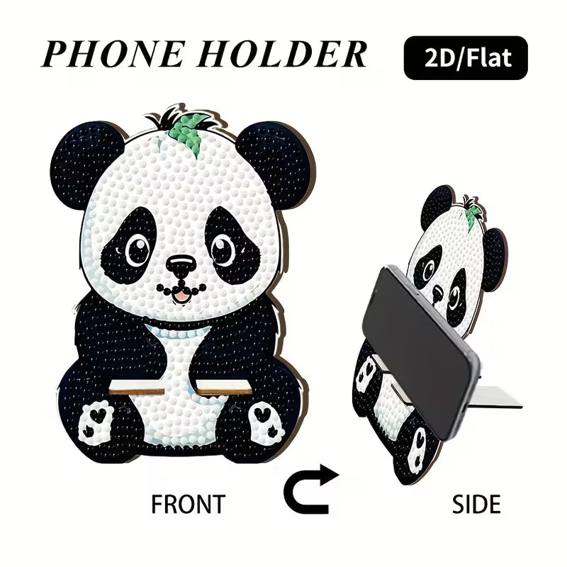 Preorder Wooden Panda Bear Diamond Art Phone Stand