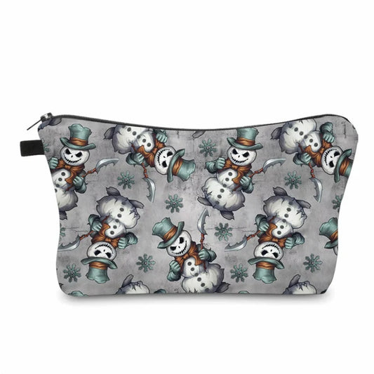 Christmas Winter - Creepy Snowman Water Resistant Pouch