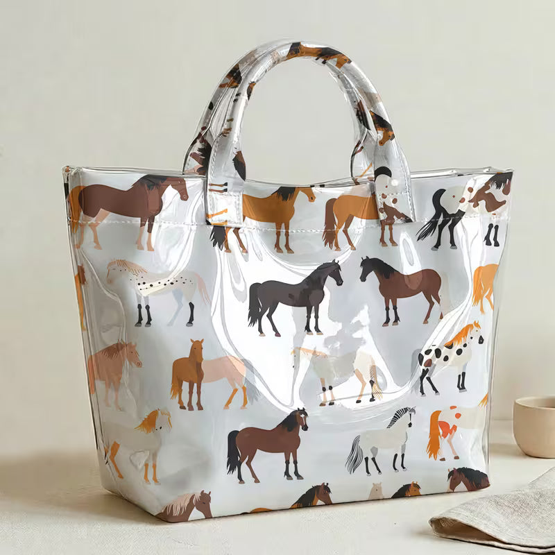 Glossy PVC Horse Tote Bag