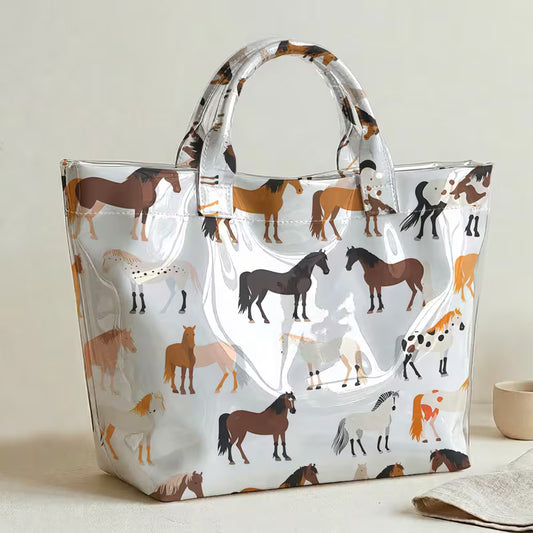 Glossy PVC Horse Tote Bag