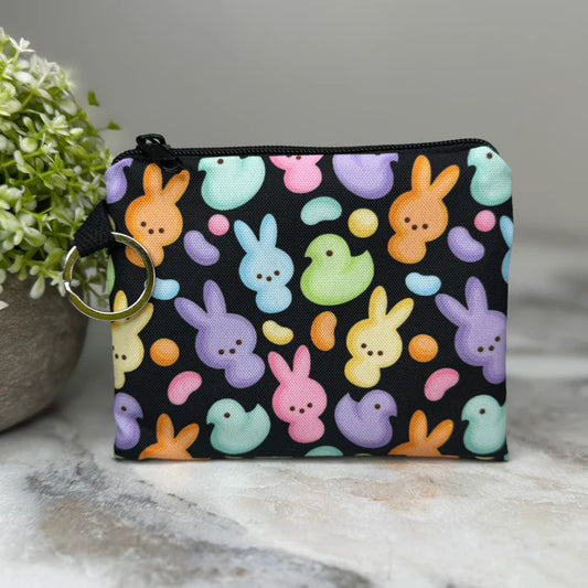 Easter - Chicks, Bunnies, & Jelly Beans - Mini Coin Purse Keyring