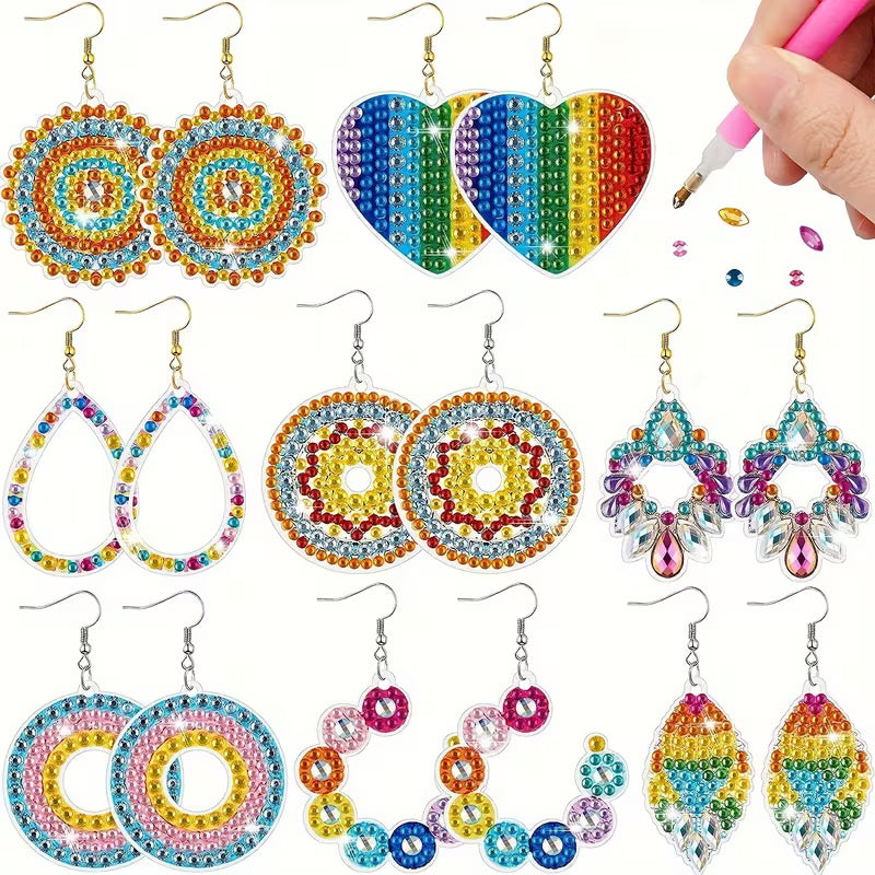 Preorder 8 Colorful Diamond Art Earrings