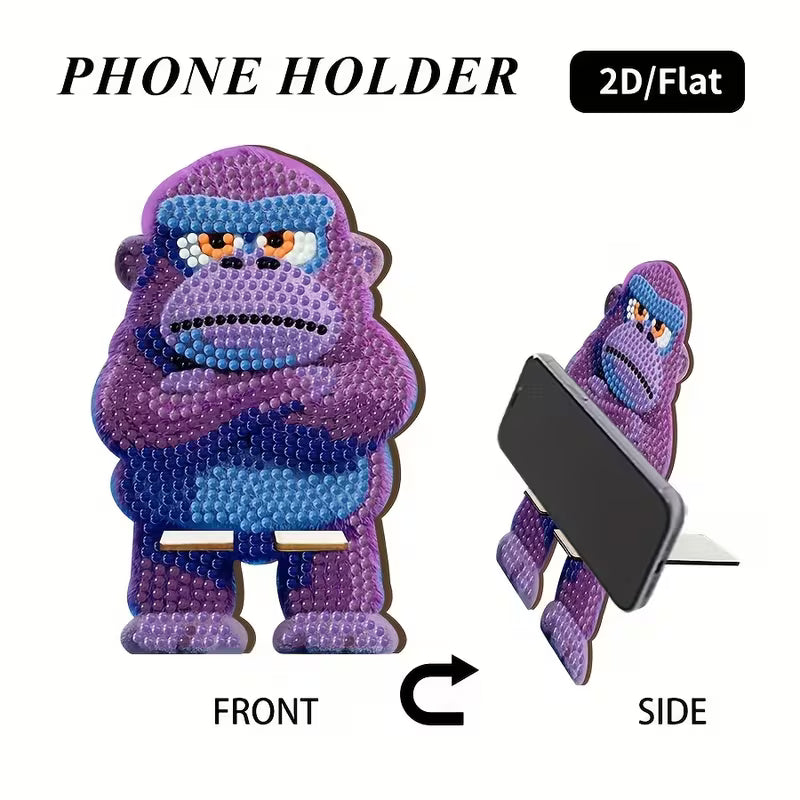 Preorder Wooden Gorilla Diamond Art Phone Stand