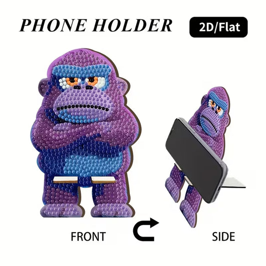 Preorder Wooden Gorilla Diamond Art Phone Stand