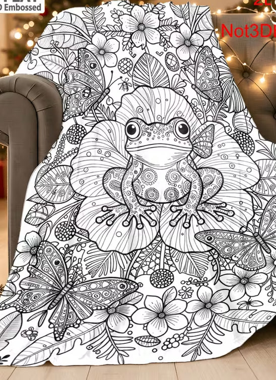 DIY Coloring Blanket - Frog