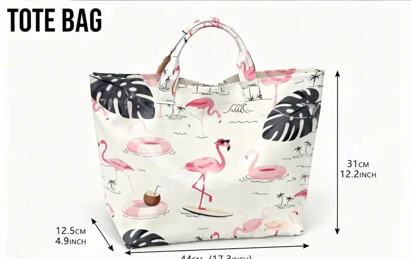 Glossy PVC Flamimgo Tote Bag