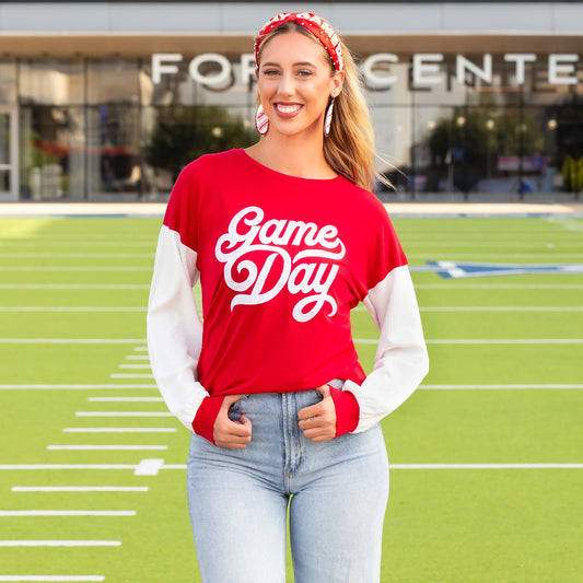 Sunshine & Redeo Game Day Long Sleeve Top Red