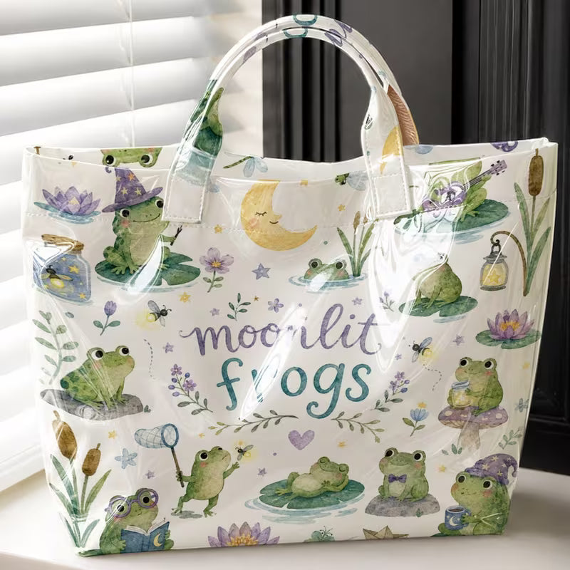 Glossy PVC Frogs Tote Bag