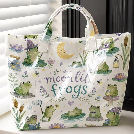 Glossy PVC Frogs Tote Bag