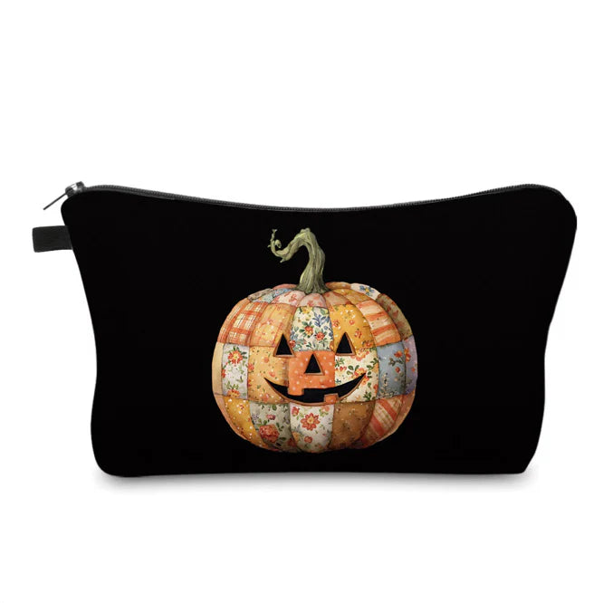 Halloween Fall - Quilt Pumpkin Water Resistant Pouch