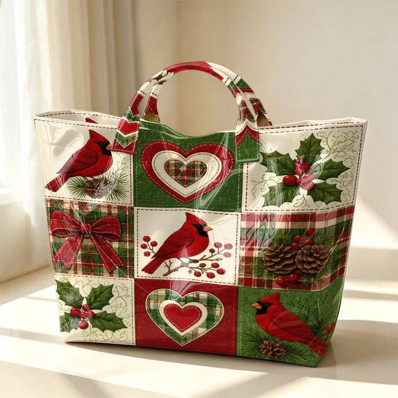 Glossy PVC Cardinal Tote Bag