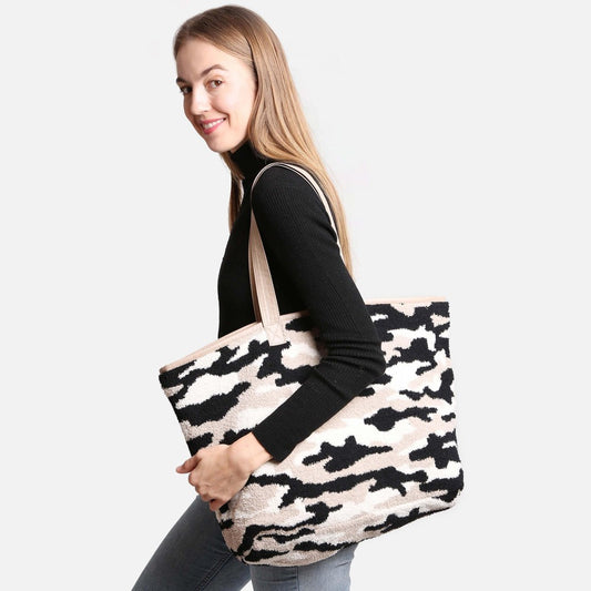 ComfyLuxe Camouflage Knit Tote Bag
