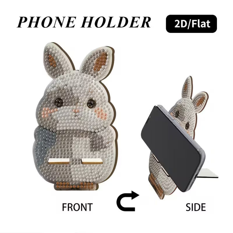 Preorder Wooden Rabbit Diamond Art Phone Stand