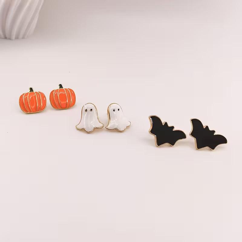 Set of 3 Halloween Stud Earrings
