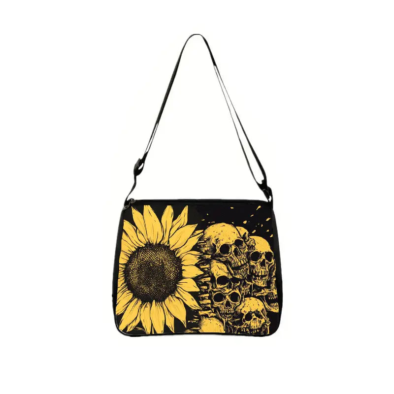 Dripping Skull &  Flower Tote Purse