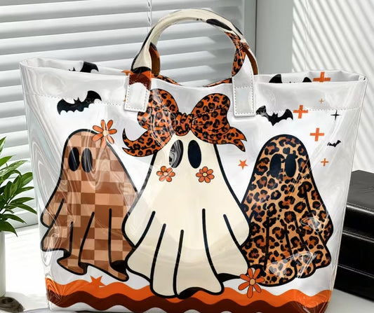 Glossy PVC 3 Ghost Tote Bag
