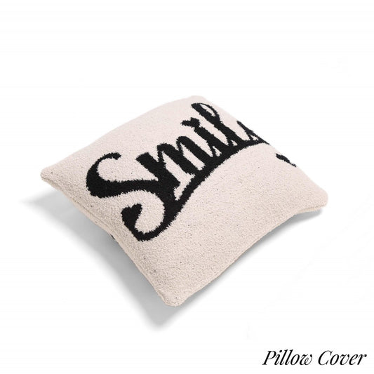 Smile" Print ComfyLuxe Pillow Cover. The Softest Pillow Cover Made of the Highest Quality Material. So Soft You Have to Feel Them for Yourself.