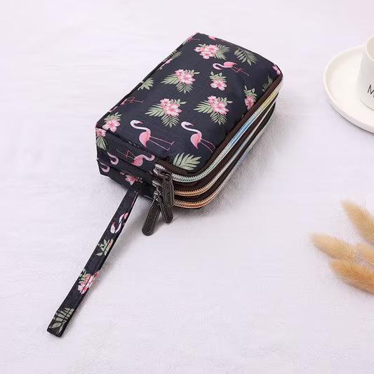 Three Zipper Compartments Wristlet Wallet/Phone Holder
