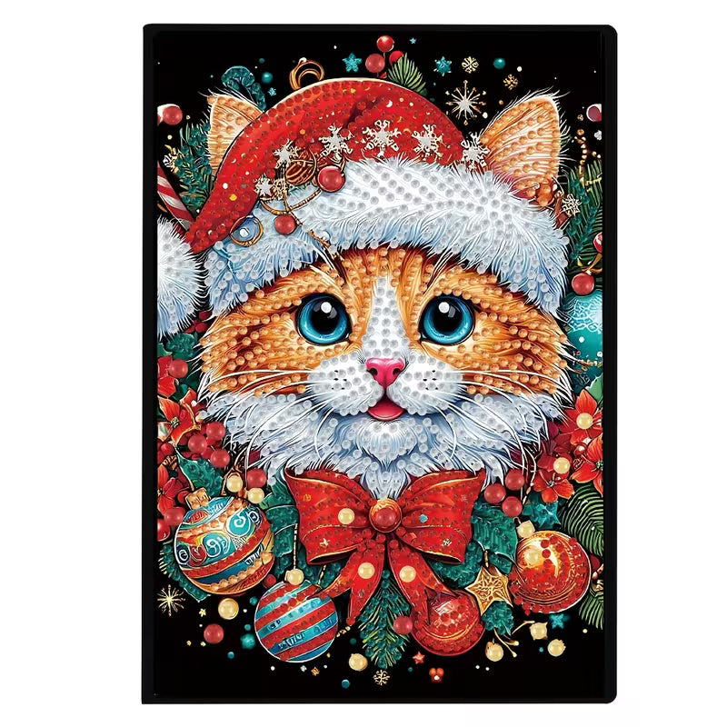 Christmas Cat Diamond Art Painting Notebook Kit