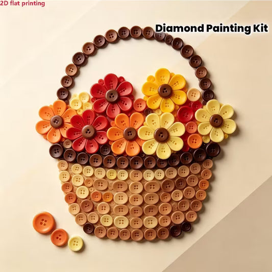Preorder Flower Basket Button Painting Kit