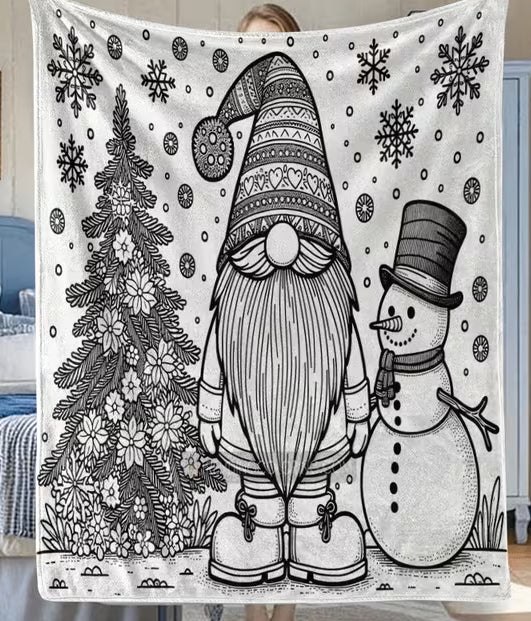 DIY Coloring Blanket - Gnome