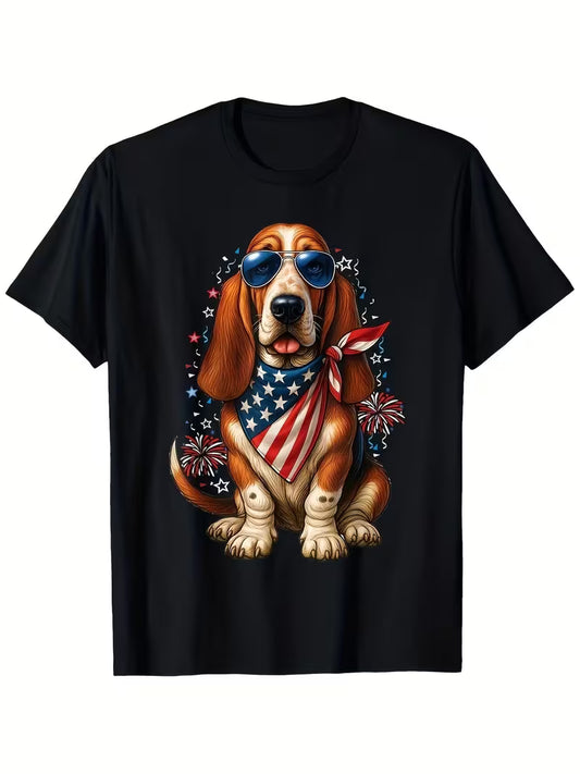 Unisex Basset Hound  Vinyl Graphic T-Shirt