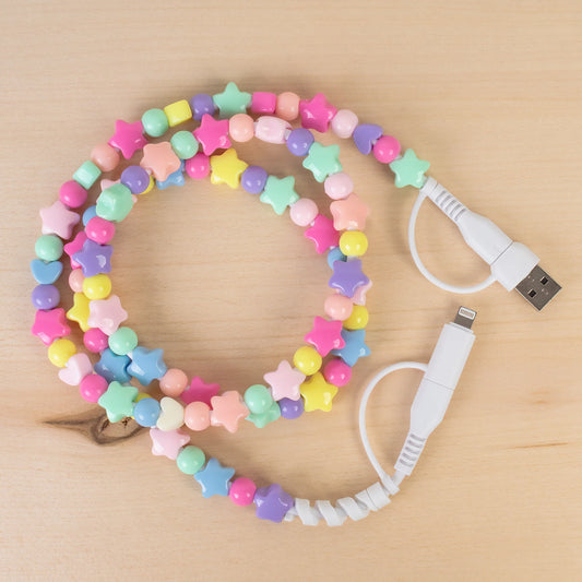 4-in-1 Beaded Charging Cable - Shaped Multi