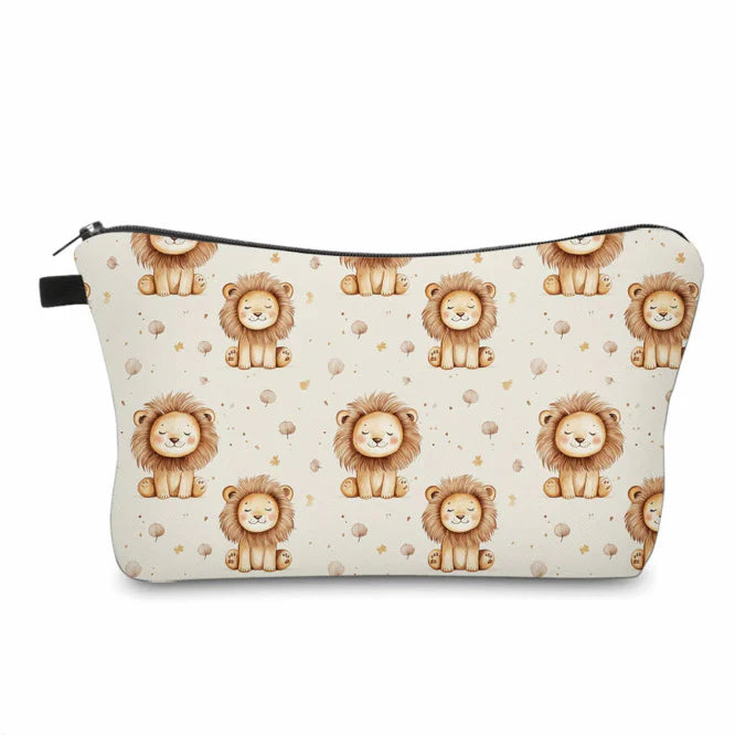 Animal, Lions Floral Water Resistant Pouch