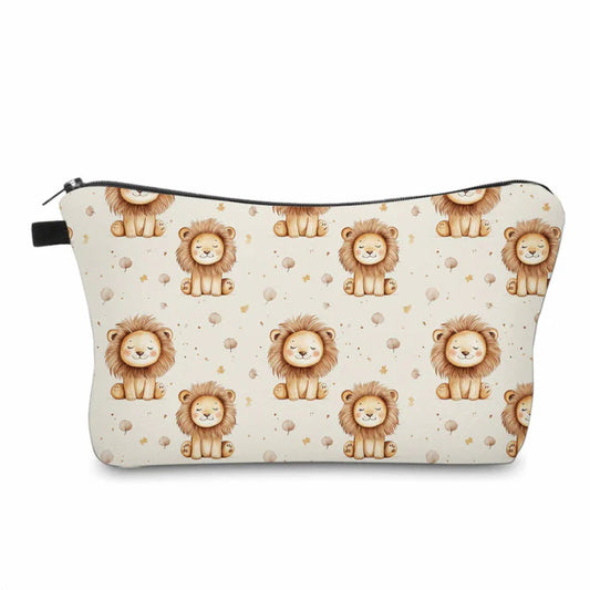 Animal, Lions Floral Water Resistant Pouch