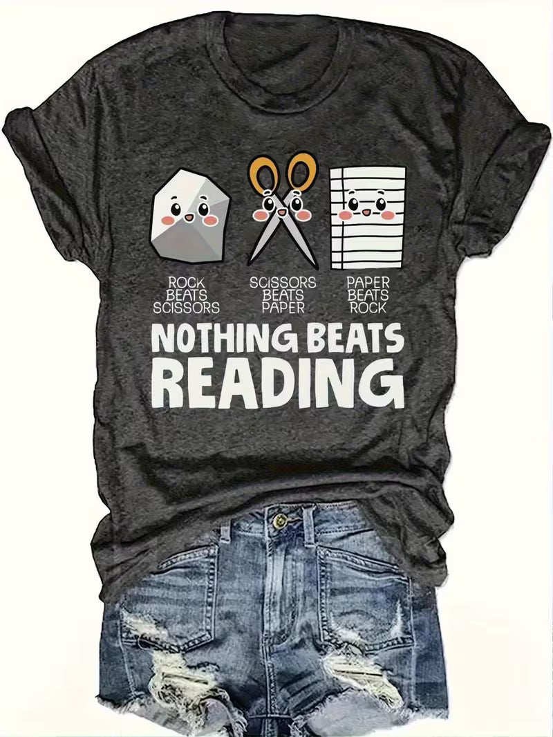 Unisex Nothing Beats Reading Vinyl Graphic  T-Shirt