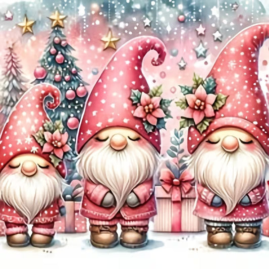 Pink Gnome  Diamond Art