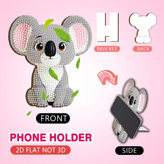 Preorder Wooden Bear Diamond Art Phone Stand