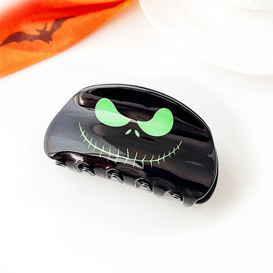 Skull Face Acetate Hair Claw Clip