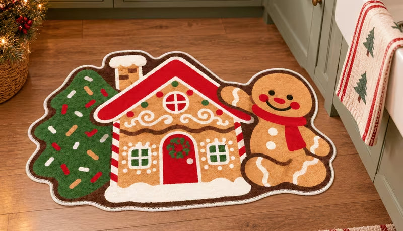 Gingerbread House Shaped Bath/Bedroom/Kitchen Rug