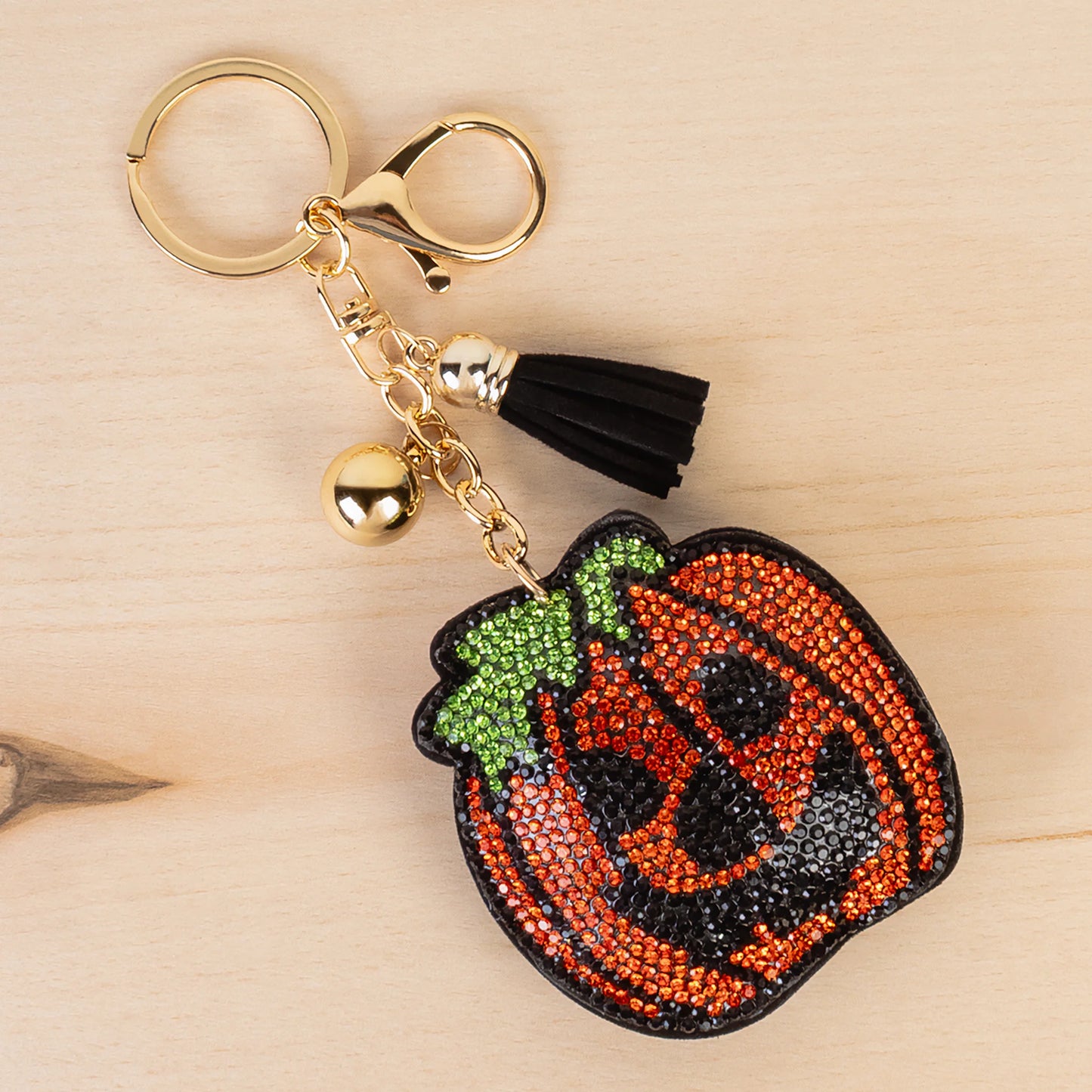 Crystal Jack-O'-Lantern Keychain - Orange