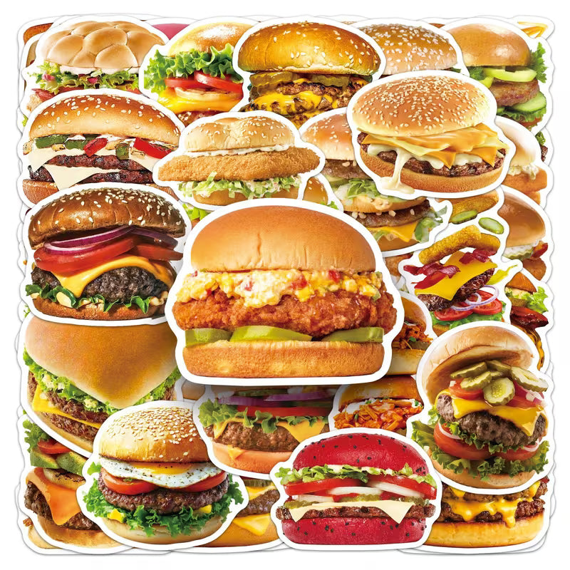 25 Hamburger Stickers