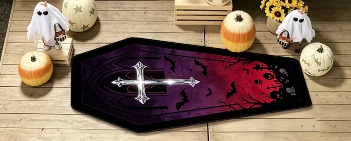 Preorder Black Coffin Shaped Bath/Bedroom/Kitchen Rug