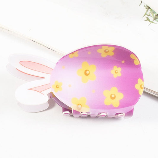 Easter Egg With Bunny Ears Claw Hair Clip - Purple
